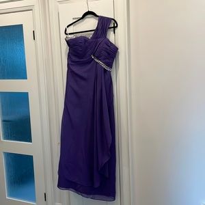 Custom made party gown with stones , 4 layers of lining